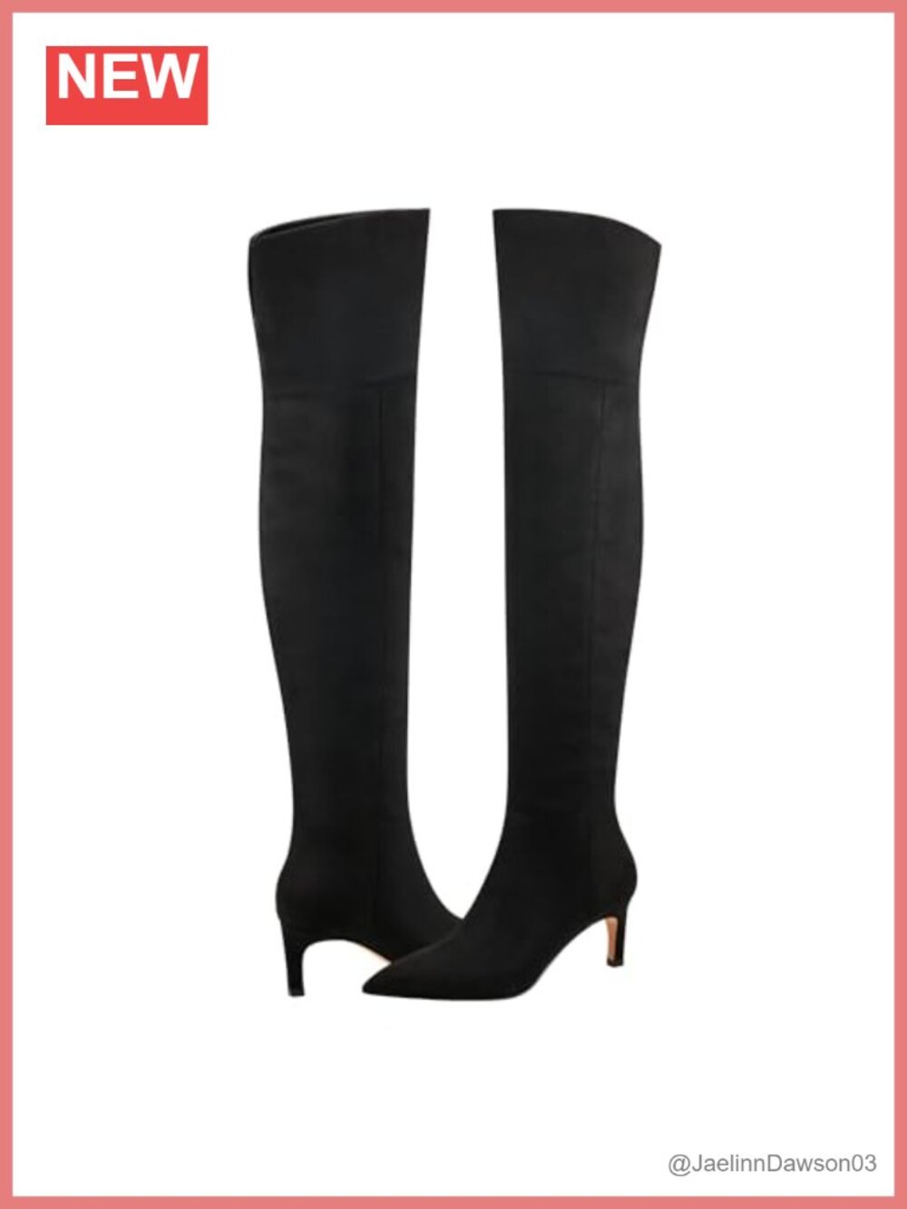 Faux Suede Over the Knee Boots Pointed Toe Kitten Heel